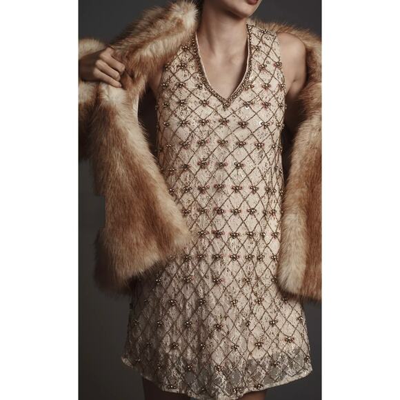 NWT Anthropologie Dress Sz XS Mini Crystal Embellished Evening Shift - Picture 8 of 12